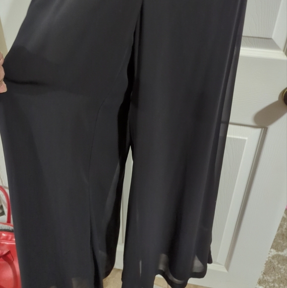 Vtg. 90's Sherry Martin New York Pantsuit Sz 6 Red/Black 2 Pc Wide Leg Pants/Jac - Picture 13 of 16